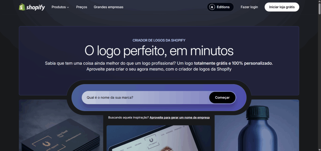 Criador de logo da shopify