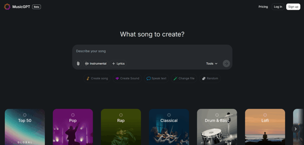 MusicGPT interface